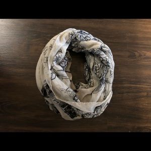 Grey Floral Scarf